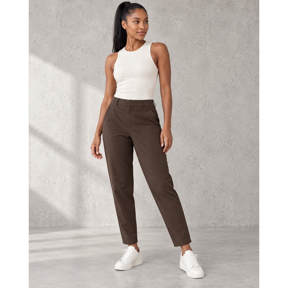 Alo Yoga Women's Small Brown Tapered Performance Trouser Pants